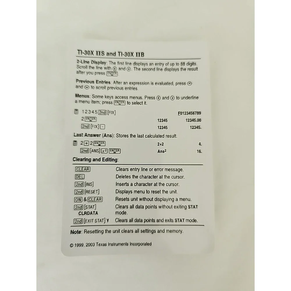 Texas Instruments TI-30X‎ IIS 2-Line Scientific Calculator w/Cover Works Great!
